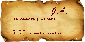 Jaloveczky Albert névjegykártya